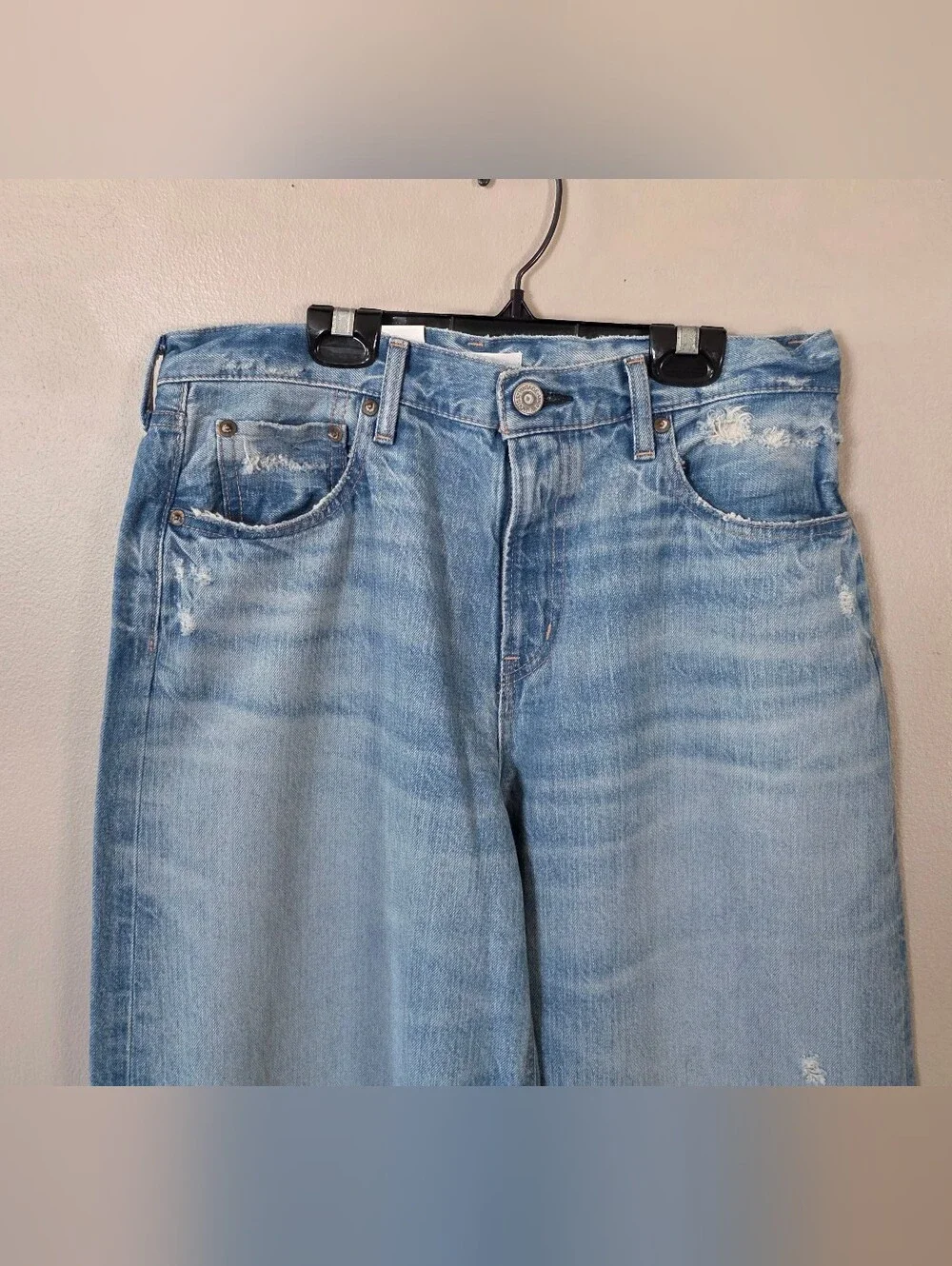 NWT Moussy Vintage MV Lowell Super Wide Pants Light Blue Women's Size 26